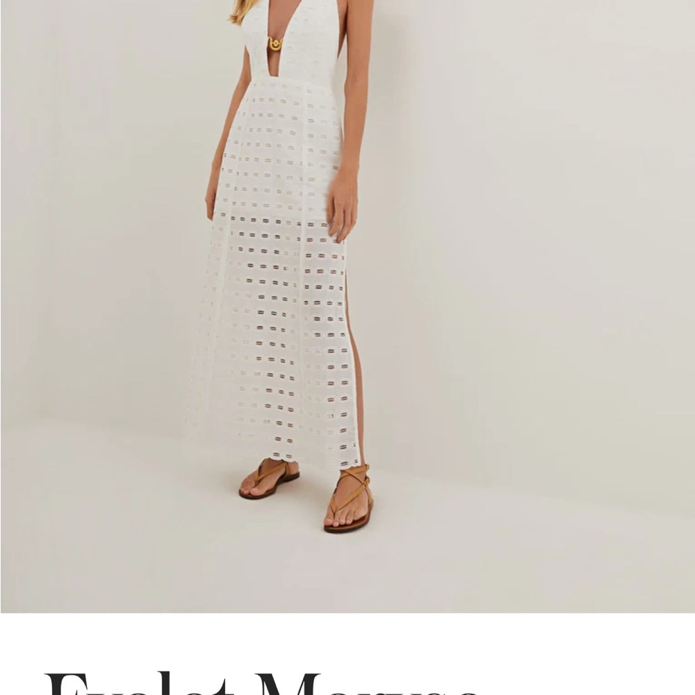 Vix Paula Hermanny Eyelet Maryse Long Dress Size Large